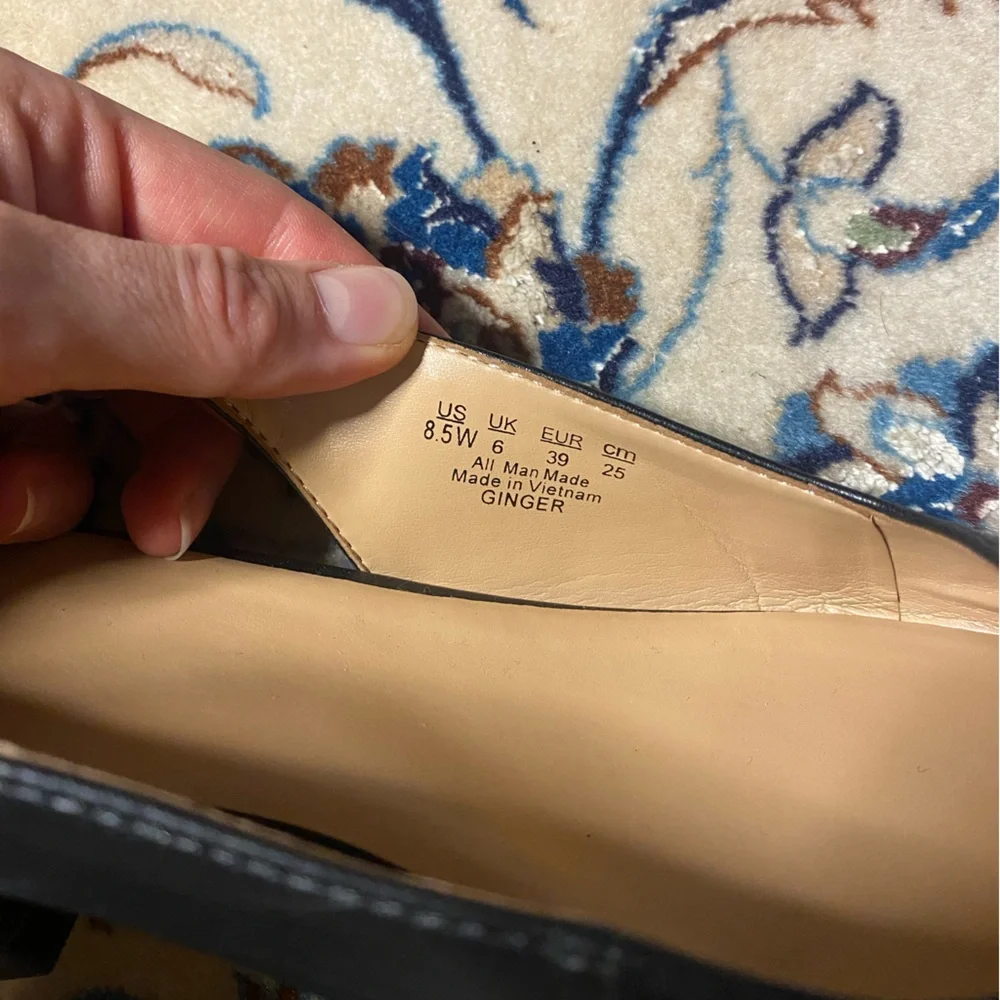 Naturalizer Ginger Black Slingback Short Block Heel Faux Leather, women’s 8.5W - Picture 4 of 8